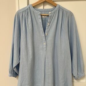 Aritzia Wilfred Blue Linen Shirt XXS
